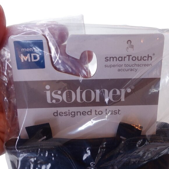 NWT Isotoner Men's Genuine Leather Gloves Sz M Black SmarTouch $90 - Picture 3 of 6